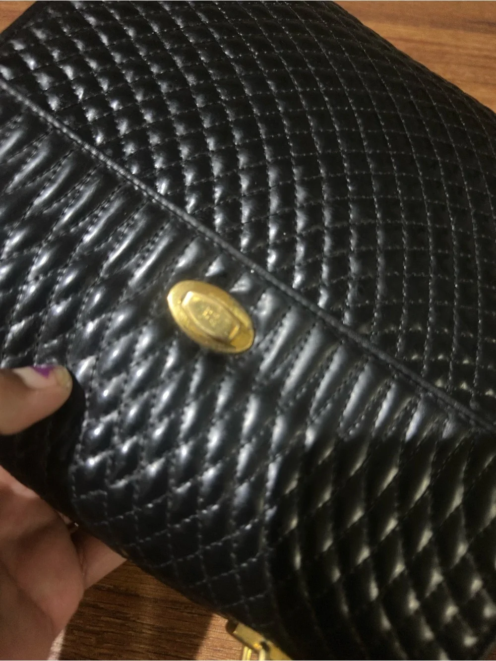 Vintage Bally Black Quilted Top-Handle Hobo Bag